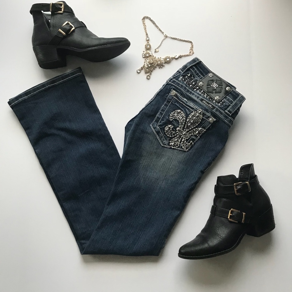 Miss Me Fleur Bedazzled Boot Cut